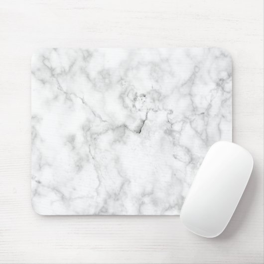 白と灰色のフェイク大理石テクスチャ マウスパッド (マウス)