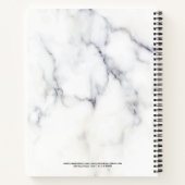 白と灰色のフェイク大理石 ノートブック (裏面)