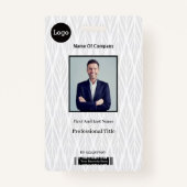 白と灰色のフォトID バッジ (正面)