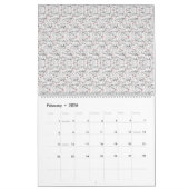 白と灰色のプレセンティで洗練されたフローラモチーフ カレンダー (2月 2026)