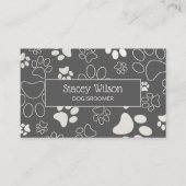 白と灰色のペットトリマーポープリント 名刺 (正面)