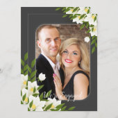 白と灰色の写真アナウンスまたは招待状 招待状 (正面/裏面)