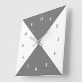 白と灰色の壁時計 – カスタム色 スクエア壁時計 (傾斜)