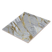 白と灰色の大理石と金ゴールドアクセント タイル (側面)