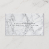 白と灰色の大理石と金属製の銀のデザイン 名刺 (裏面)