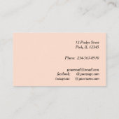 白と灰色の大理石ケーキペストリファンシーーシェフ 名刺 (裏面)