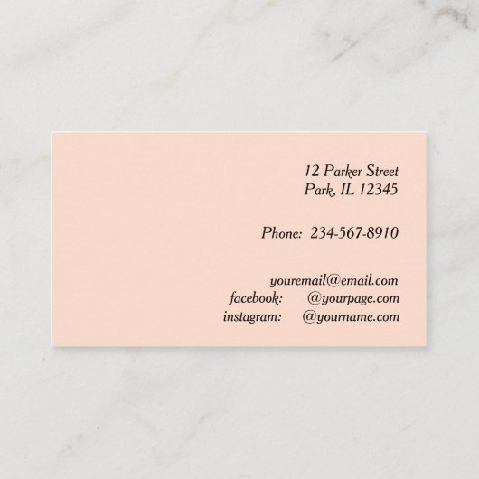 白と灰色の大理石ケーキペストリファンシーーシェフ 名刺 (裏面)