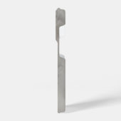 白と灰色の大理石サーフェス iPhoneケース (左側面)