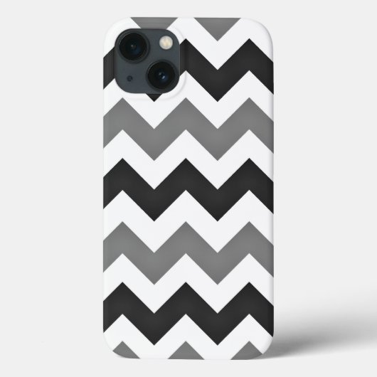 白と灰色の山形ジグザグ Case-Mate iPhoneケース (裏面)