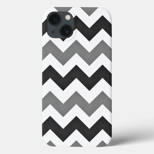 白と灰色の山形ジグザグ Case-Mate iPhoneケース (裏面)