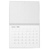 白と灰色の幾何学模様と連動 カレンダー (1月 2026)