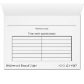 白と灰色の歯医者アポイントメント帳 (内部横(下))