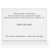 白と灰色の歯医者アポイントメント帳 (内部横(上))