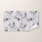 白と灰色の牡丹フローラ白の花 バスタオルセット (ハンドタオル)