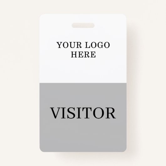 白と灰色の縦書きの訪問者カスタマイズID  バッジ (正面)