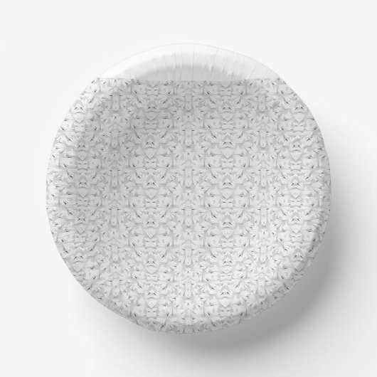 白と灰色の色合いを特徴とするテクスチャード模様 ペーパーボウル (正面)