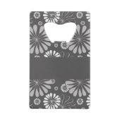 白と灰色の花柄 クレジットカード栓抜き (裏面)