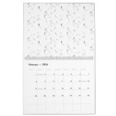 白と灰色の視覚的に魅力的な配置 カレンダー (2月 2026)