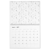 白と灰色の視覚的に魅力的な配置 カレンダー (3月 2027)