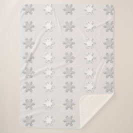 白と灰色の雪片シェルパブランケット シェルパブランケット