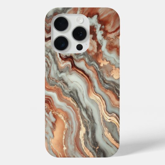 白と灰色の静脈を持つ銅大理石 Case-Mate iPhoneケース (裏面)