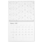 白と灰色のleavを特徴とする装飾模様 カレンダー (2月 2027)