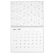 白と灰色のleavを特徴とする装飾模様 カレンダー (3月 2027)
