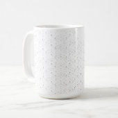 白と灰色のleavを特徴とする装飾模様 コーヒーマグカップ (正面左)