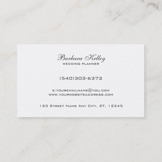 白と灰色結婚の馬と馬車 名刺 (裏面)