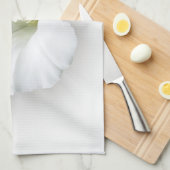 白と灰色 キッチンタオル (四つ折り)