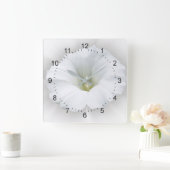 白と灰色 スクエア壁時計 (ホーム)
