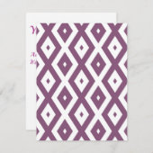 白と白のダイヤモンドパターン 出欠カード (正面/裏面)