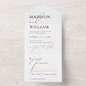 白と白のミニマモダンリスト結婚ズ オールインワン招待状 (内側)