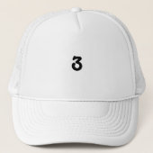 白と白の色のトラック車の帽子キャップ番号3 キャップ (正面)