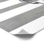 白と白の食べグレーのキッチンポスター ポスター (角)