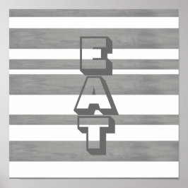 白と白の食べグレーのキッチンポスター ポスター