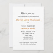 白と白シンプルの無地の卒業 招待状 (正面)