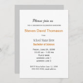 白と白シンプルの無地の卒業 招待状 (正面/裏面)