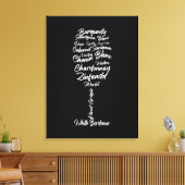 白と白黒のキュラシブワインタイポグラフィ キャンバスプリント (インサイチュ (リビング))