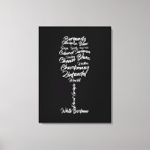 白と白黒のキュラシブワインタイポグラフィ キャンバスプリント (正面)