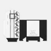 白と白黒のダマスクレース結婚のレース フェイバーボックス (折り畳みなし)