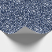 白と真夜中 – 青モロッコの幾何学的パターン ラッピングペーパー (角)