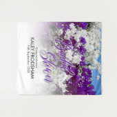 白と紫のウェディングシャワータペストリー タペストリー (正面(横))