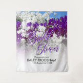 白と紫のウェディングシャワータペストリー タペストリー (正面)