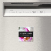 白と紫のオーキッドパーソナル結婚ズ マグネット (インサイチュ (食洗機))