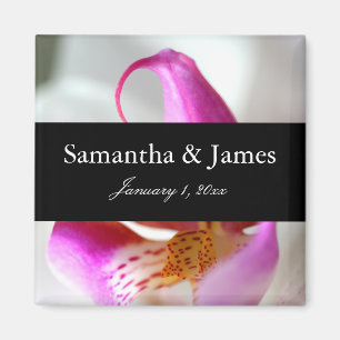 白と紫のオーキッドパーソナル結婚ズ マグネット