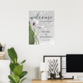 白と紫のカラユリ歓迎結婚の ポスター (ホームオフィス)