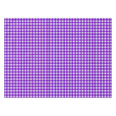 白と紫のギンガムパターン | コットン市松模様に テーブルクロス (正面(横))