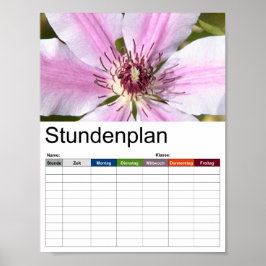 白と紫のクレマチスのマクロ ポスター