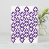 白と紫のシンメトリーなパターンが特徴的なモダンなデザイン 招待状 (スタンド正面)
